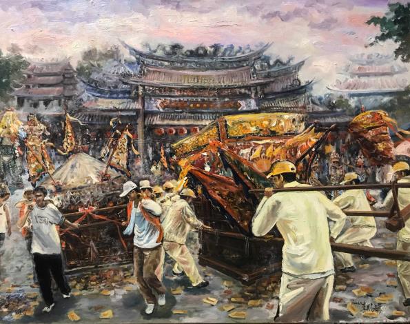 李賜鎮  進香、油畫、50F  2006