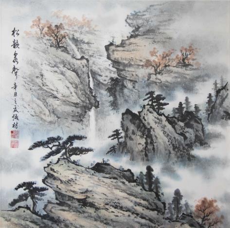 10_郭煥材《松韻泉聲》 2021年  60×60公分  水墨_圖片替代文字