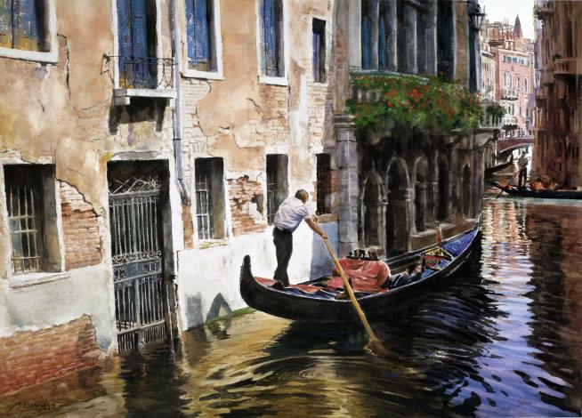粘信敏《威尼斯假期》  2016年  78x56公分  水彩、紙