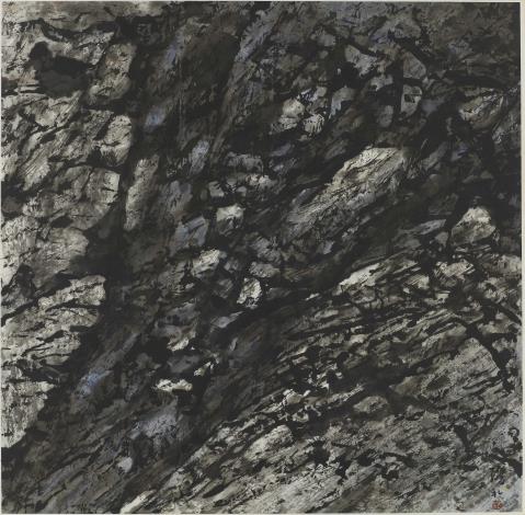 1_莊瓊禮《溪床系列之一》 2005年 68.5×68.5公分 紙本水墨設色