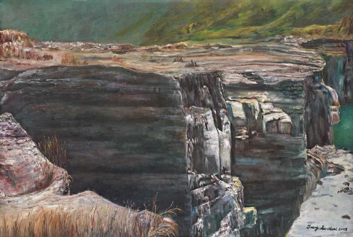 2_曾淑慧《大安溪峽谷》 2011年 91×60.5公分 油彩、畫布 （2011年入選法國巴黎秋季沙龍）