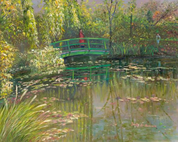 5_曾淑慧《莫內花園之旅》 2019年 91×72.5公分 油彩、畫布 （2021年入選法國官方藝術家沙龍）_圖片替代文字