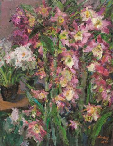 常連芳《心花朵朵開》 2016年 65×50公分 油彩