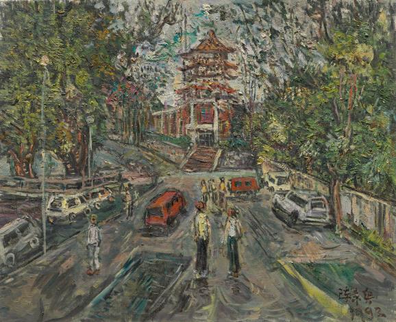 陳來興《八卦山風景》  1992年  80×60.5公分  油彩_圖片替代文字