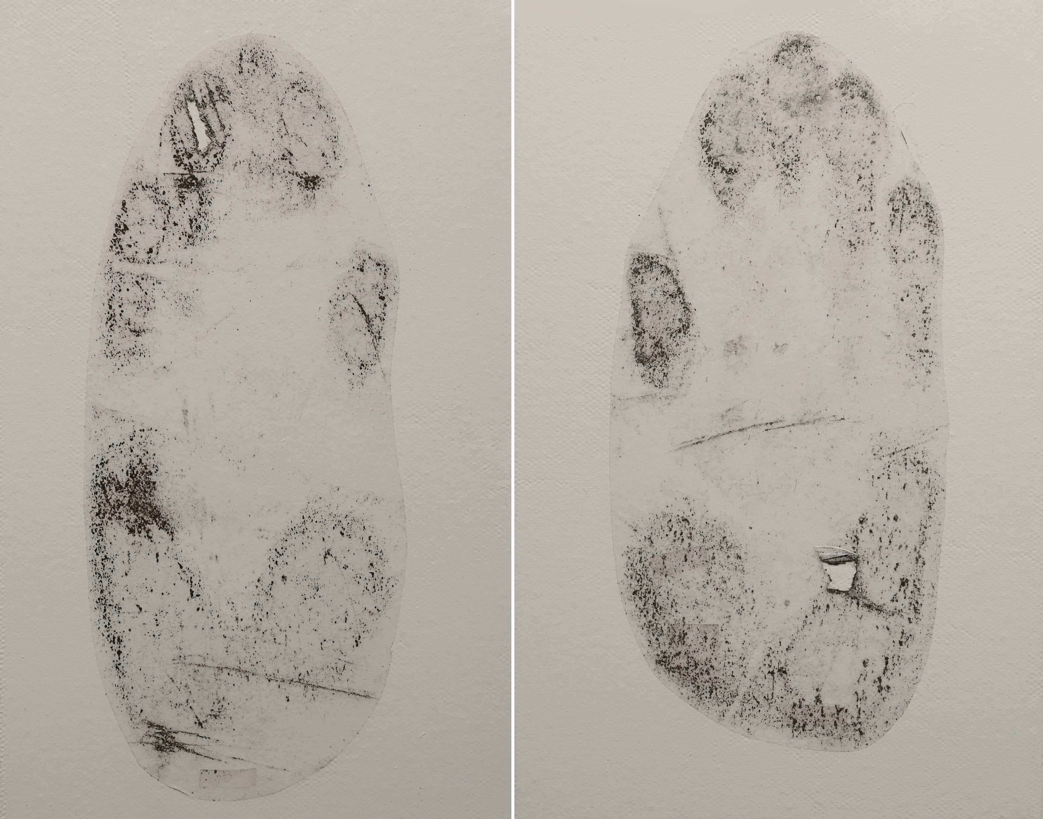 王紫芸《自畫像》 2008年 19.5×12.5公分×2 蠟紙、粉塵