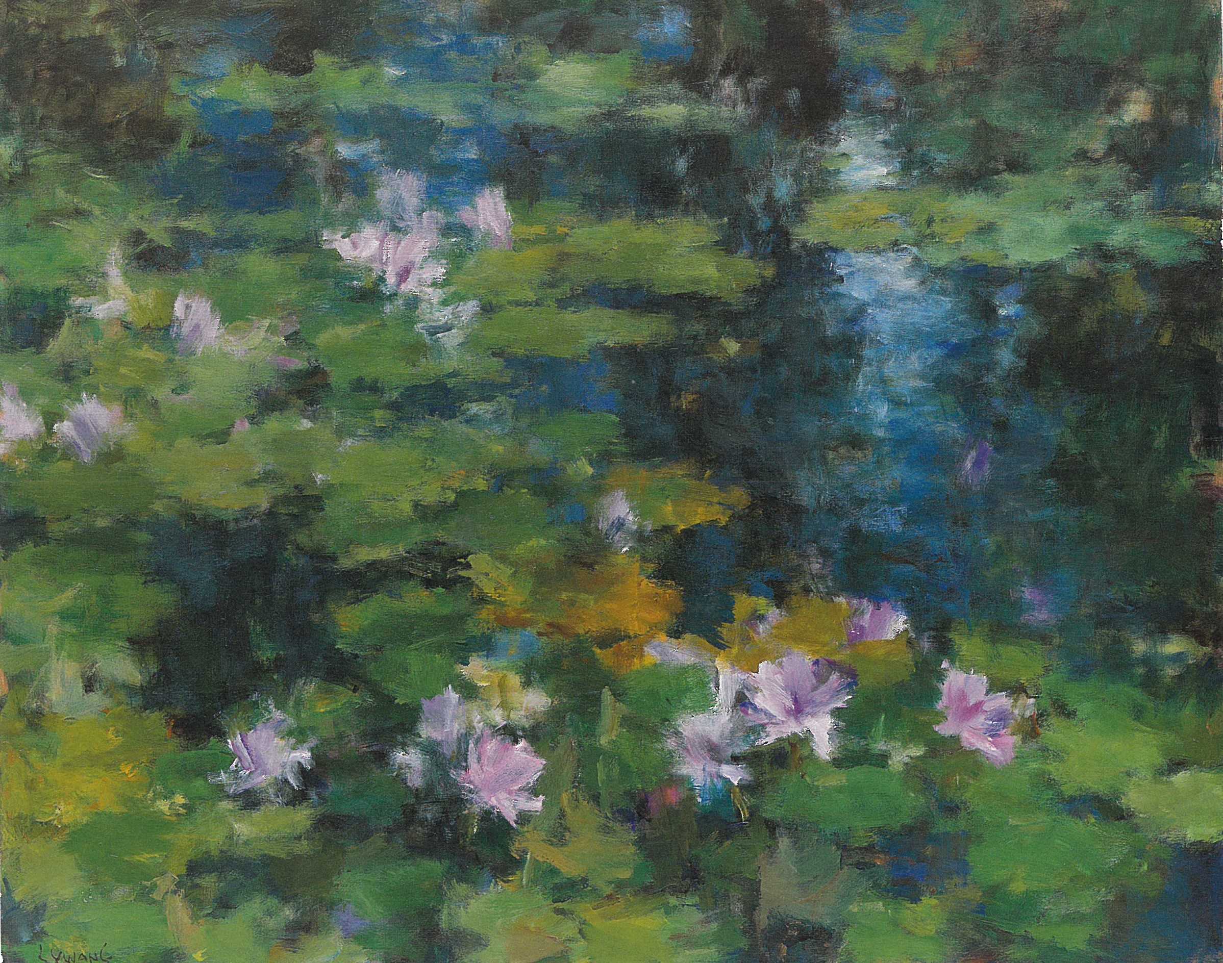 王守英《睡蓮》 1999年 130x162公分 油畫