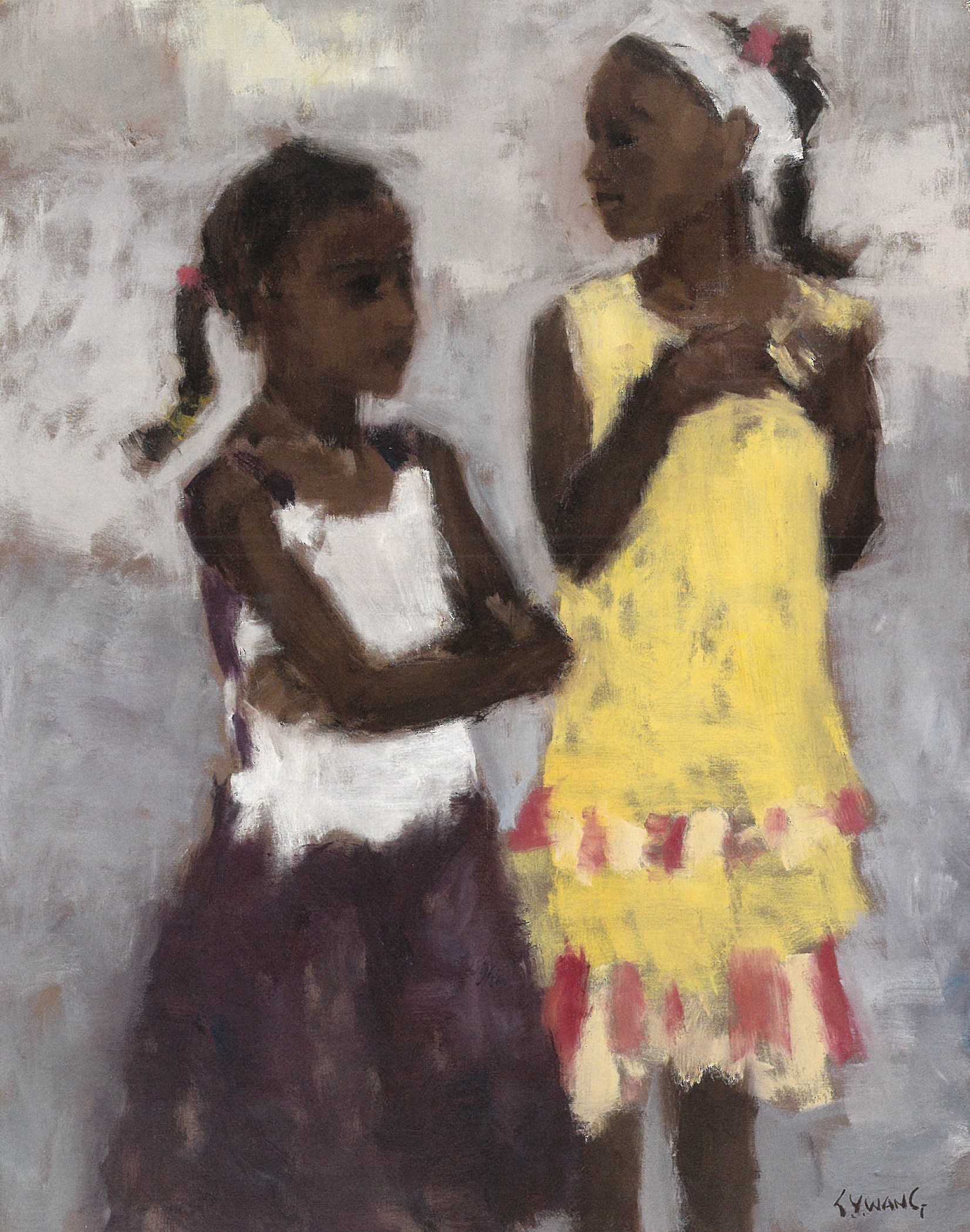 王守英《姊妹》 2005年 116.5x91公分 油畫