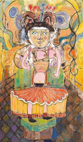 11_陳朝寶《嘉年華》 2018年 91×72.5公分 複合媒材、畫布_圖片替代文字
