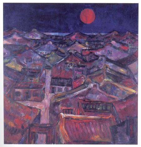 10_丁國富《歲月的故鄉》 1991年 95×92公分 油彩、畫布