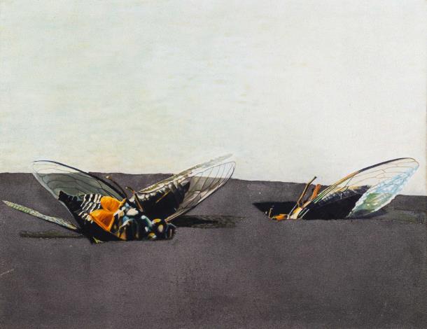 6_黃步青《無聲》1980年 117×92公分 油彩、沙、畫布